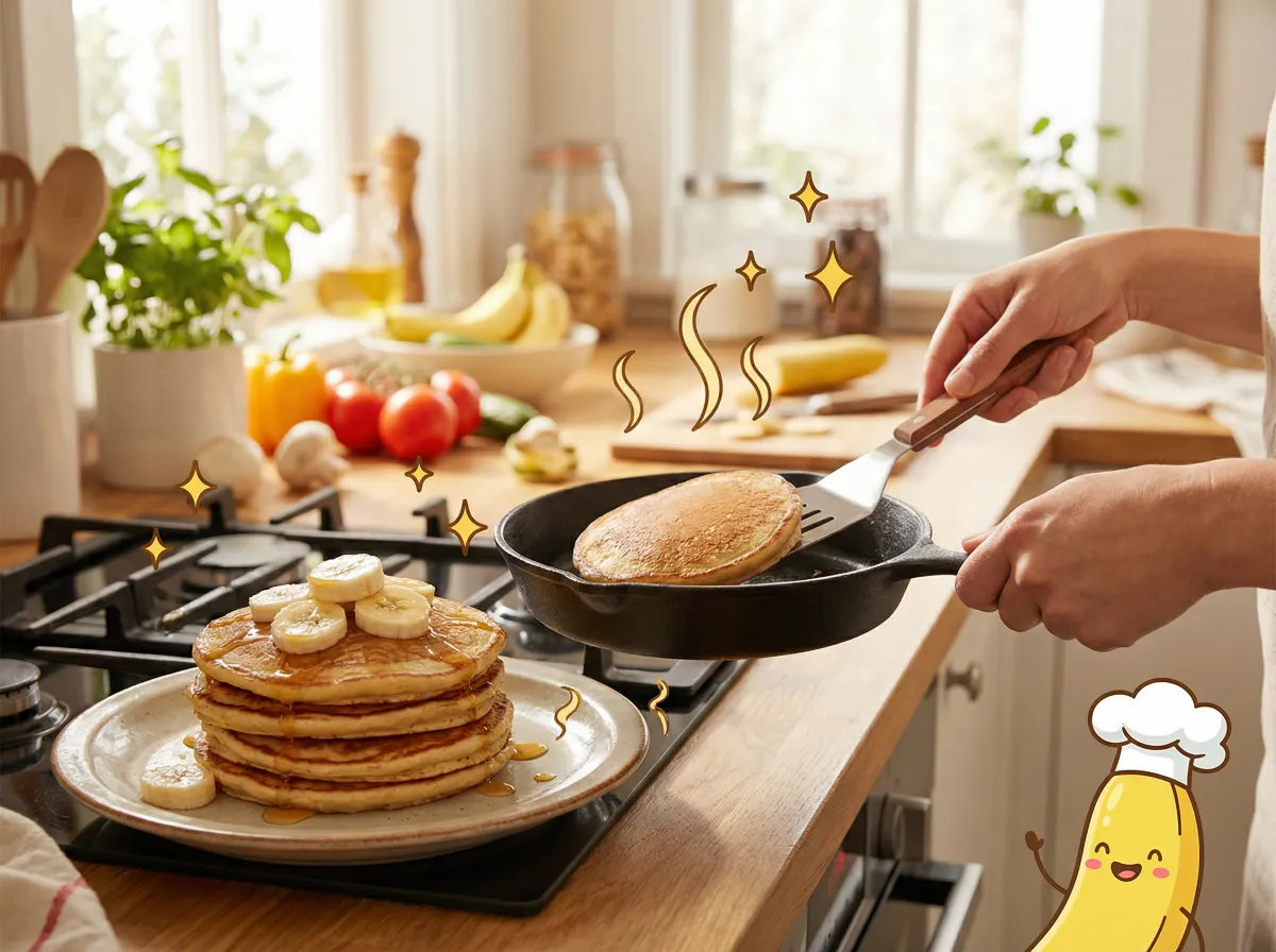 水果派解说 视频：香蕉松饼早餐教程